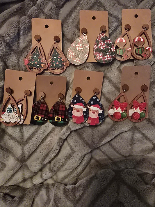 Christmas Wooden Earrings